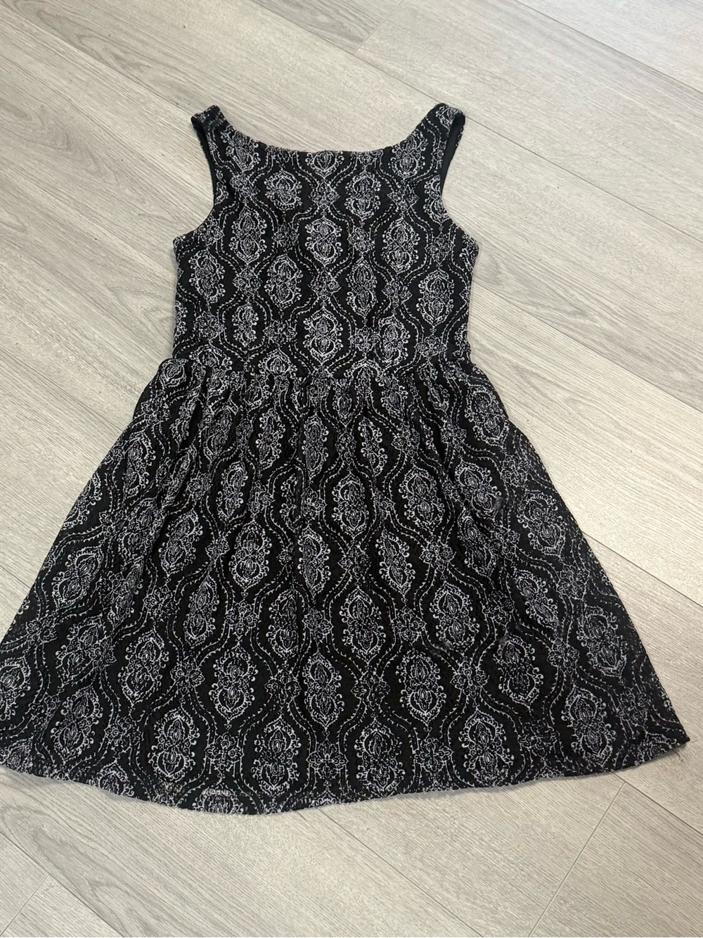 Xhilaration Black and White Paisley Tank Dress
